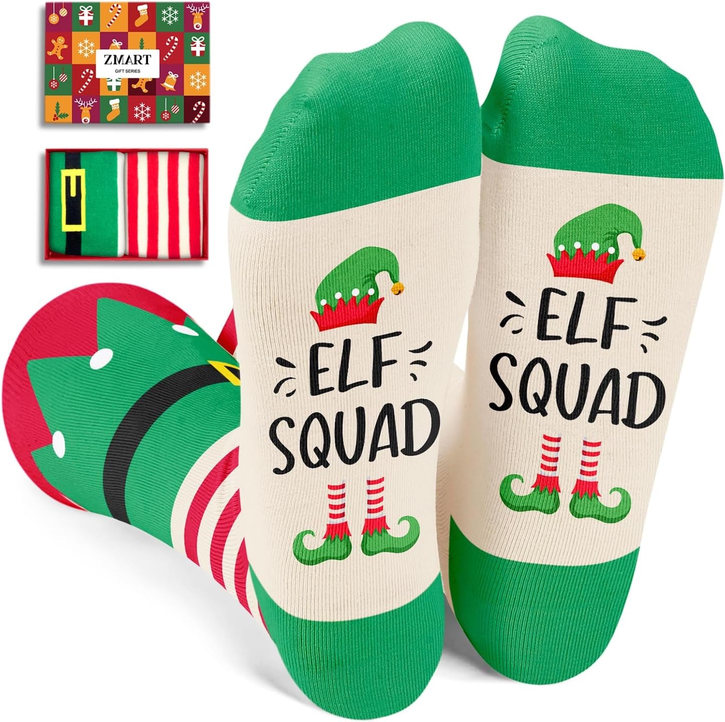 Christmas Gifts Stocking Socks for Boy Girl - Elf Squad Socks for Kids Xmas Stocking Stuffers