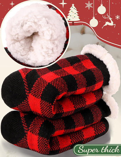 Cozy fuzzy fleece-soft grip that are non-slip for women and teenagers. Women's shoes 6-10, color: Red