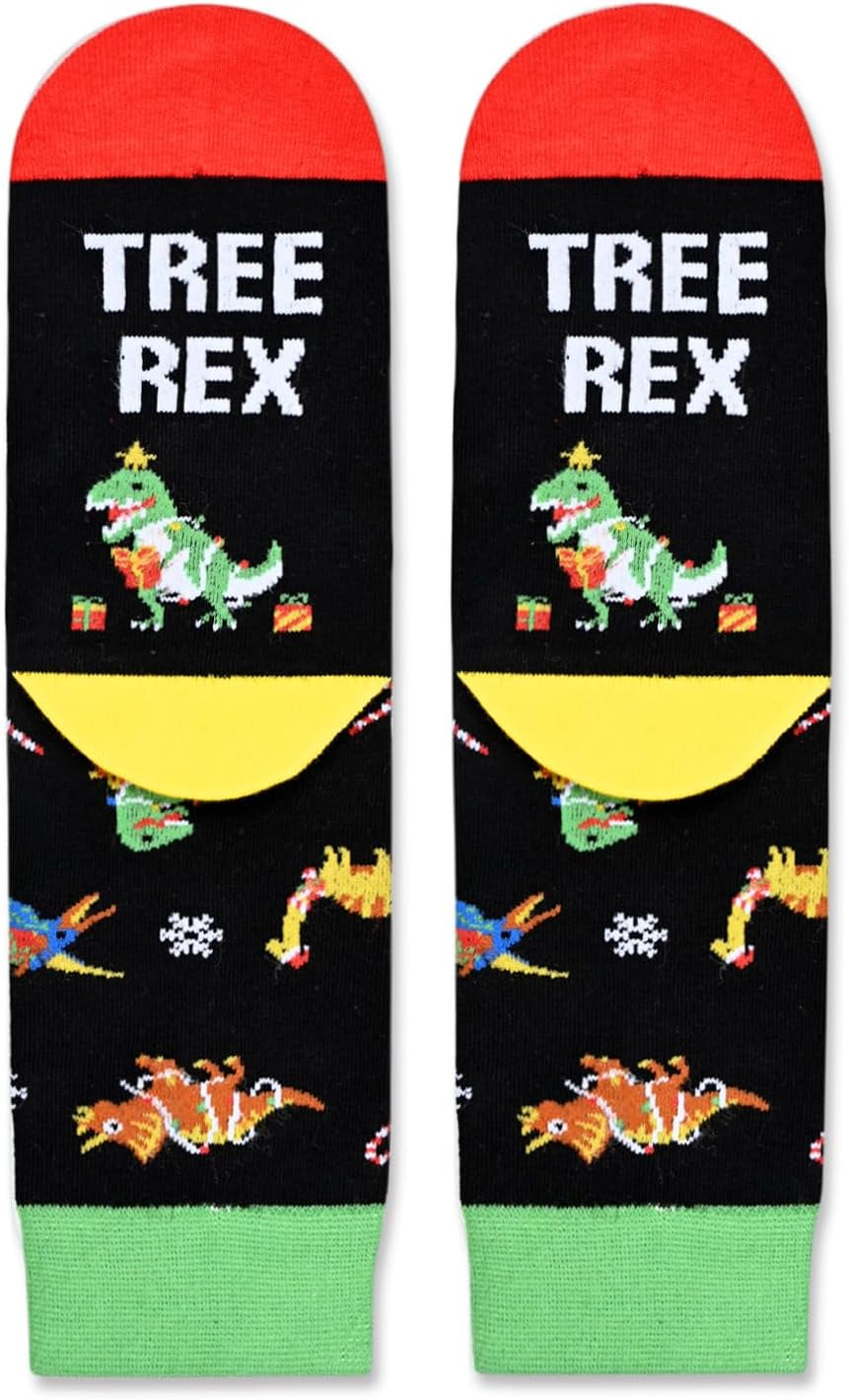 Christmas Gifts Stocking Socks for Boys Girls - Xmas Dinosaur Socks Stocking Stuffers for Kids