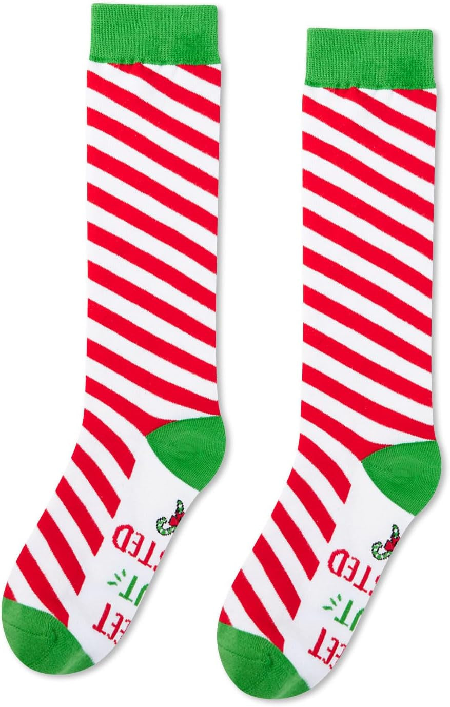 Candy Cane Socks Kids Christmas Socks - Boys Girls Socks 2-12 Years