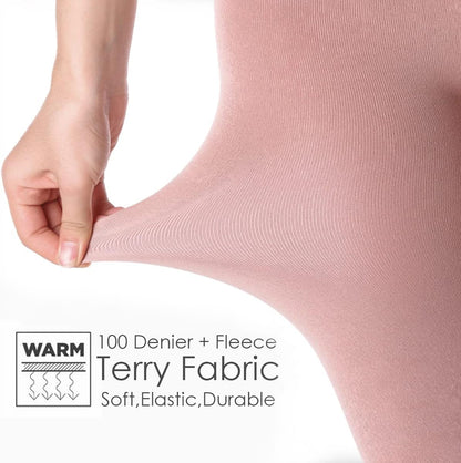 Two fleece-lined tights for women and teens. Size: Medium/Large 120-170lbs- 5'4"-5'9",  Color:Nude 2.