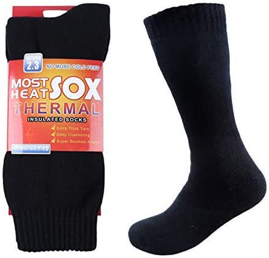 Thermal Socks for Men and Young Men Winter Warm Socks for Cold Weather Extreme Temperatures, Sizes: One Size (normally US 9-13), Color Black.