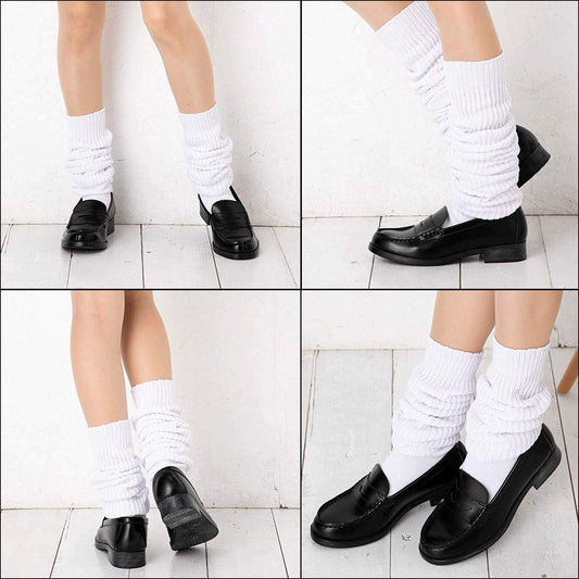 White Bubble Slouch Socks for teen girls and girls' legs, 15.7-70.9 Inches