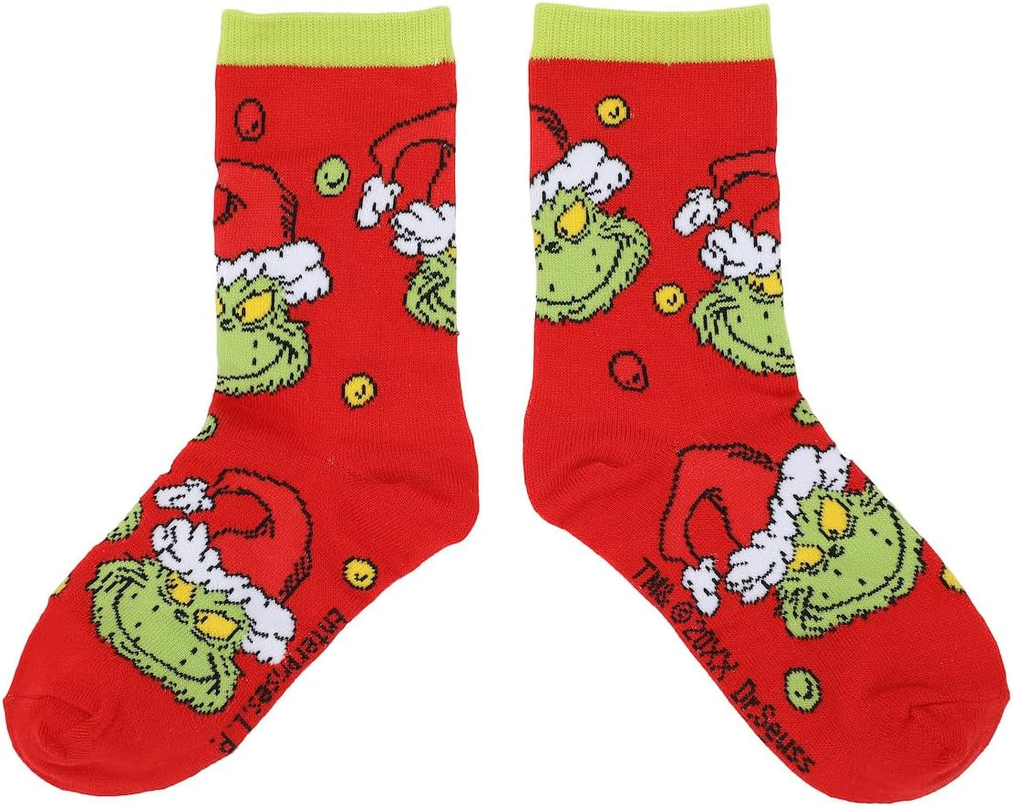 the Grinch & Max Kids 3-Pair Crew Socks