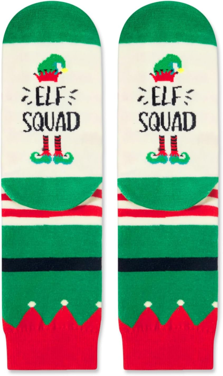 Christmas Gifts Stocking Socks for Boy Girl - Elf Squad Socks for Kids Xmas Stocking Stuffers