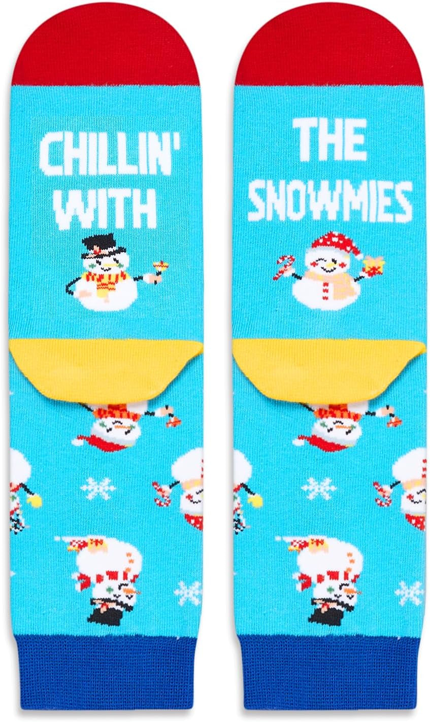 Christmas Gifts Stocking Socks for Girl Boy- Snowman Socks Xmas Stocking Stuffers for Kids