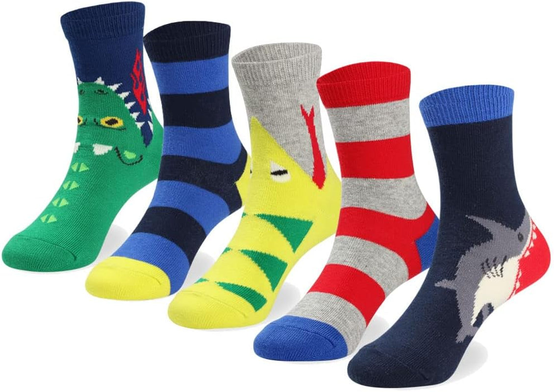 Boys' Crew Dress Socks Shark Camo Beetle Star with Vibrant Colorful Pattern Design. Shark Snake Crew Socks in a Medium Size and Color.