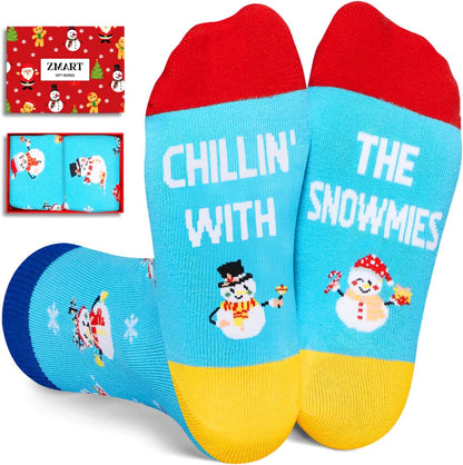 Christmas Gifts Stocking Socks for Girl Boy- Snowman Socks Xmas Stocking Stuffers for Kids