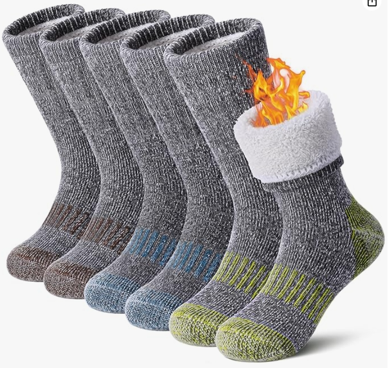 3-Pack Kids’ Wool Winter Socks for Boys & Girls – Cozy, Durable, Multi-Color Foot Area – Available in Ages 1–3 and 4–7.