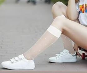 Classic Knee High Socks – Elegant  Mesh Design for Women & Teens