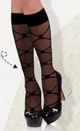 Classic Knee High Socks – Elegant  Mesh Design for Women & Teens