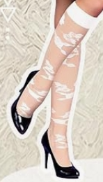 Classic Knee High Socks – Elegant  Mesh Design for Women & Teens