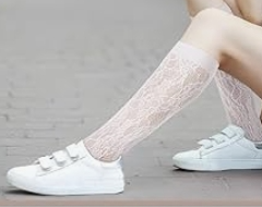 Classic Knee High Socks – Elegant  Mesh Design for Women & Teens