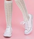 Classic Knee High Socks – Elegant  Mesh Design for Women & Teens